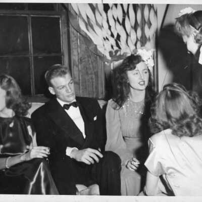 Couple seated at Valentine's dance