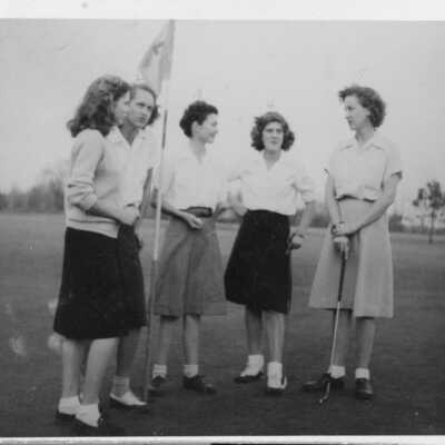 Students on golf course (date unknown)