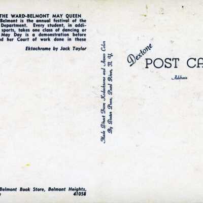 back of May Queen post card