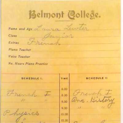 Belmont College student schedule
