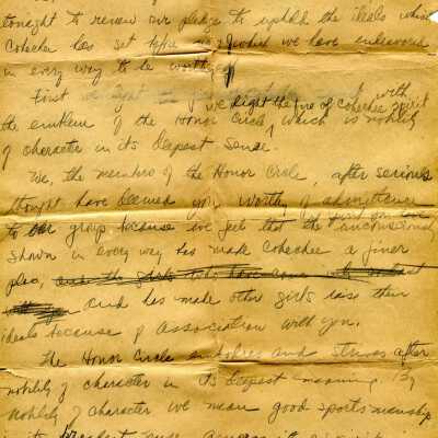 Cohechee Camp letter