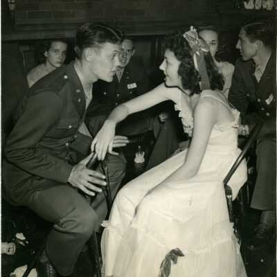 Students and guests at a party