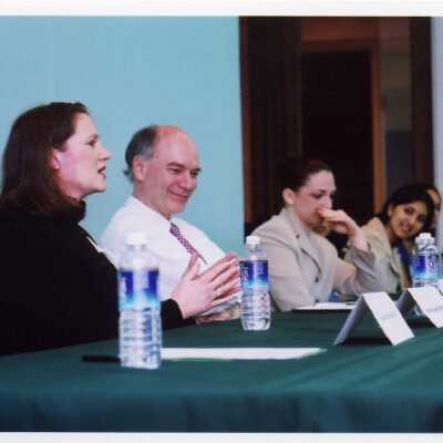 panel of students, faculty, and alum speaking about 911 attack during May 2