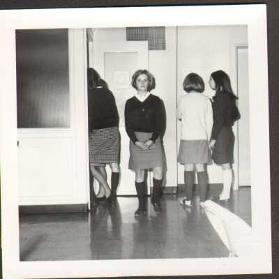 Students in a hallway, 1969