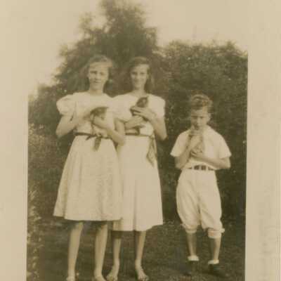 2 Girls and 1 Boy Holding Kittens on the Ward-Belmont Campus