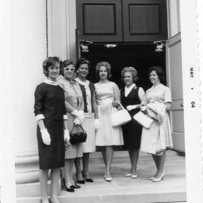 Students with Miss Patty and Ms. McMurray at the 1964 Baccalaureate
