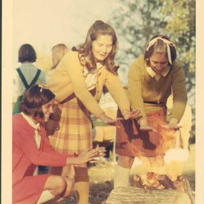 Students outside in 1969
