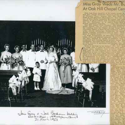 Wedding announcement, Jane Gray Buchanan