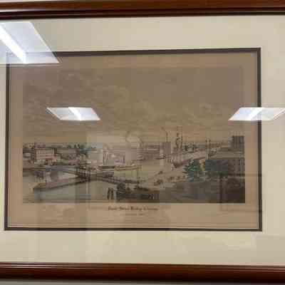 Rush Street Bridge, Chicago, in 1861