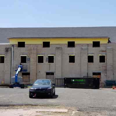 Side View of the Capitol Building Under Construction
