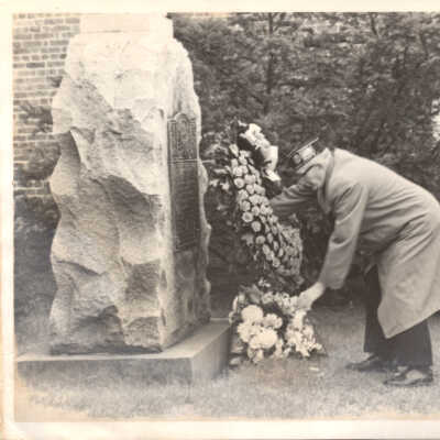 Wreath Laying in Front of Doughboy Monument, Veterans Day 1970