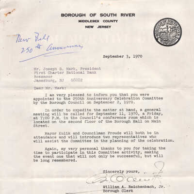 Letter to Joseph G. Mark, September 3, 1970