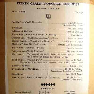 1946 Eighth Grade Promotion Exercises