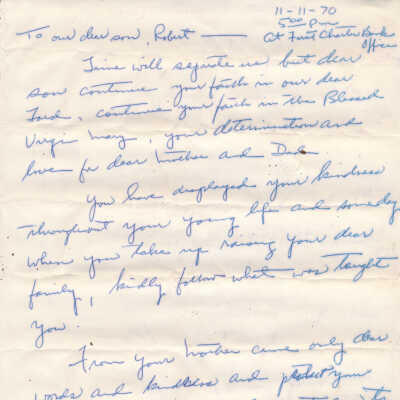 Letter to Robert Zambrowski