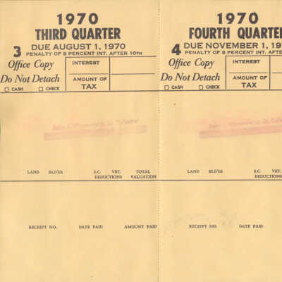 Final Tax Bill 1970 and Preliminary Bill 1971