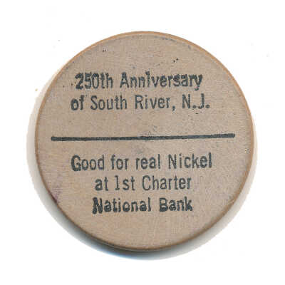 Back of wooden nickel