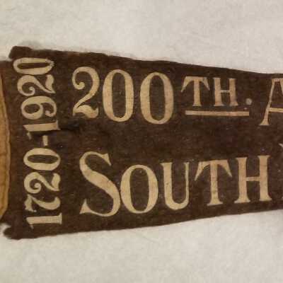 Pennant Commemorating the 200th Anniversary of South River, NJ: 1720-1920