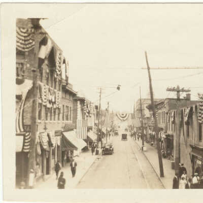 Ferry Street Decorated for a Celebration