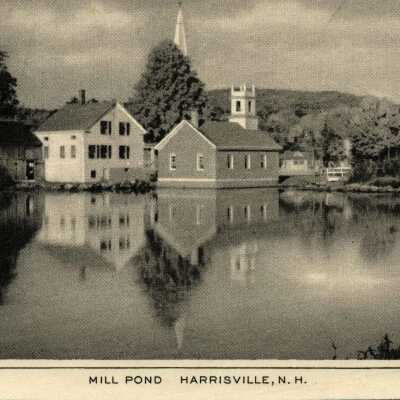 Harrisville Pond with Vestry and CCP Harris house