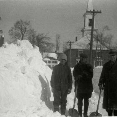Shoveling Harrisville after Big Snow Storm