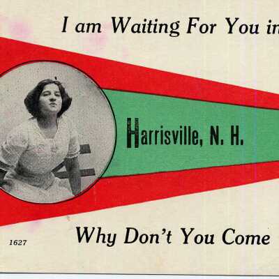 Generic postcard "Waiting for you in Harrisville..."