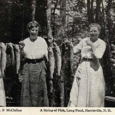 A String of Fish held by women at Long Pond