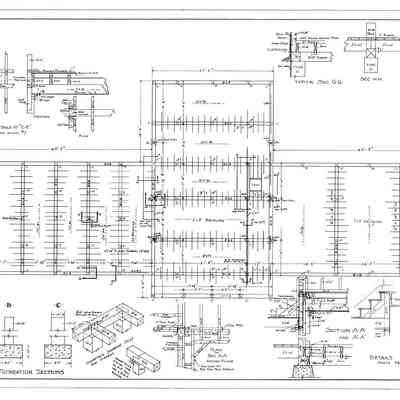 Passamaquoddy Bay Tidal Power Development | Temporary Buildings | Utilities Building | First Floor Framing | Q-E 21/6