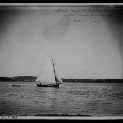 Sloop Rigged Quoddy Boat Under Sail near Eastport, Maine 1882