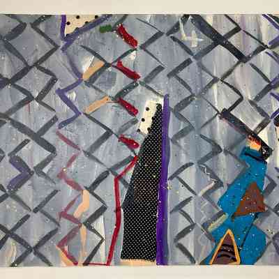 David Umholtz | Lubec | Mixed Media on Paper | 54" x 38"