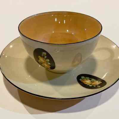 Cup & Saucer. Hand Painted China | Martha "Mattie" Waide | Eastport, Maine