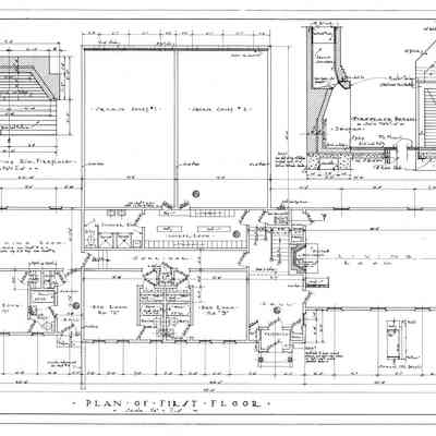Passamaquoddy Bay Tidal Power Development | Temporary Buildings | Guest House | Plan of First Floor | Q-E 20/1