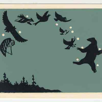 The Legend of the Big Bear | Screen Printed Card | Micmac Indian Craftsmen, Big Cove Reserve, New Brunswick