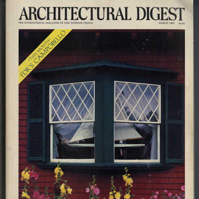 Historic House: Campobello, Patrician Simplicity at FDR's Summer Cottage | Text by Arthur Schlesinger, Jr. / Photography by Billy Cunningham | Architectural Digest, March, 1985, pp. 220 - 228