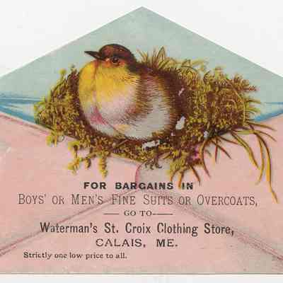 Waterman's St. Croix Clothing Store | Calais, Maine | Trade Card
