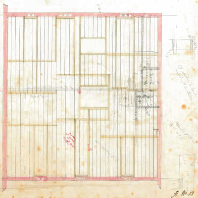 Beckett Block, Water Street, Eastport, Maine, 1887 | Second Floor Ceiling Joists Plan | Henry N. Black, Architect