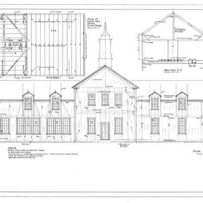 Passamaquoddy Bay Tidal Power Development | Temporary Buildings | Utilities Building | Rear Elevation | Q-E 21/4