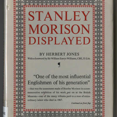 Stanley Morison Displayed | Herbert Jones