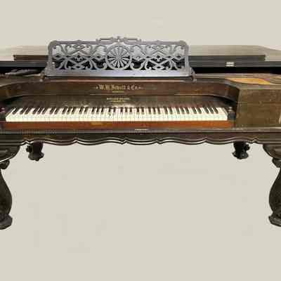 W.H. Jewett & Company, Boston, Massachusetts | Square Grand Piano | c.1880s | Hayden House, 17 Boynton Street, Eastport, Maine