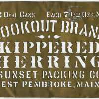 Brass Stencil Plate | Lookout Brand Kippered Herring | Sunset Packing Company, Pembroke, Maine