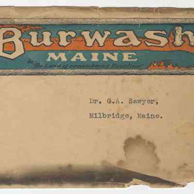 Burwash, Maine | Envelope from Burwash Land Development Project, Wesley, Maine | Addressed to Dr. G. A. Sawyer, Milbridge, Maine