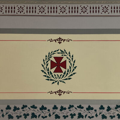 Fifth Army Corps, South Wall | Civil War Mural Panel, Meade Post No. 40, GAR Hall, Eastport, Maine