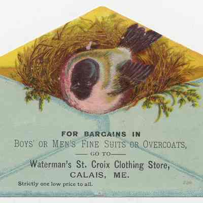 Waterman's St. Croix Clothing Store | Calais, Maine | Trade Card