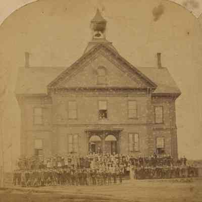 Calais Academy | Calais, Maine | c.1870 | Detail of Stereoview Photograph by Bonney & Roberts, Machias, Maine