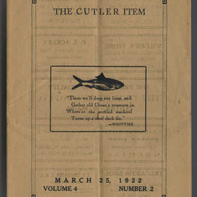 The Cutler Item | March 25, 1922, Volume 4, Number 2