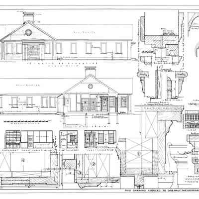 Passamaquoddy Bay Tidal Power Development | Temporary Buildings | Hospital | Right Side Elevations & Details | Q-E 24/3