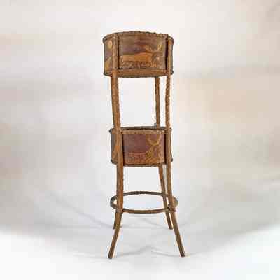 Carved Birch Bark Storage Stand | Passamaquoddy | c.1900