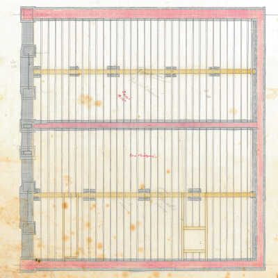 Beckett Block, Water Street, Eastport, Maine, 1887 | First Floor Framing Plan | Henry N. Black, Architect
