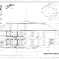 Passamaquoddy Bay Tidal Power Development | Temporary Buildings | School-House | Rear Elevation - West | Q-E 28/6