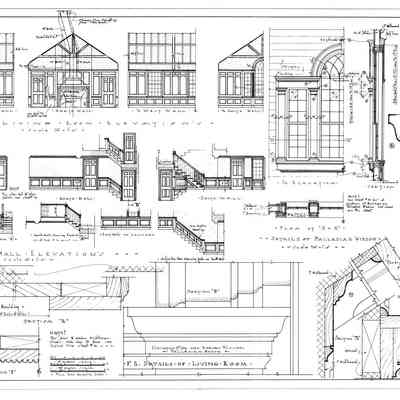 Passamaquoddy Bay Tidal Power Development | Temporary Buildings | Guest House | Details of Living Room | Q-E 20/9