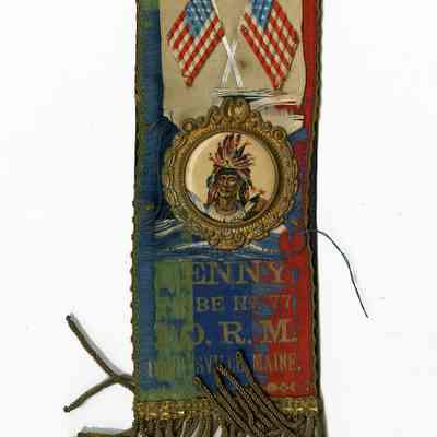 Ribbon | Denny Tribe No. 77 | I.O.R.M. [Improved Order of Red Men] | Dennysville, Maine